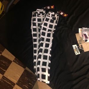 Girl’s Black and White Checkered Pants Size 12
